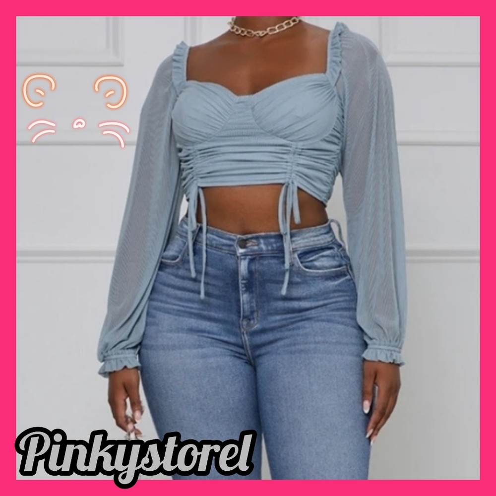 Blue Crop Top